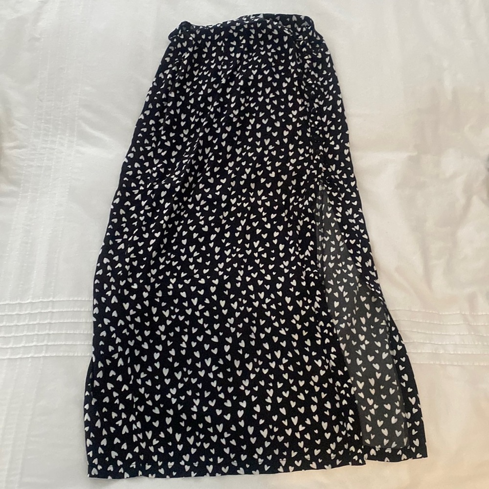Charlie Holiday Wild Flower Midi Skirt w/ hearts